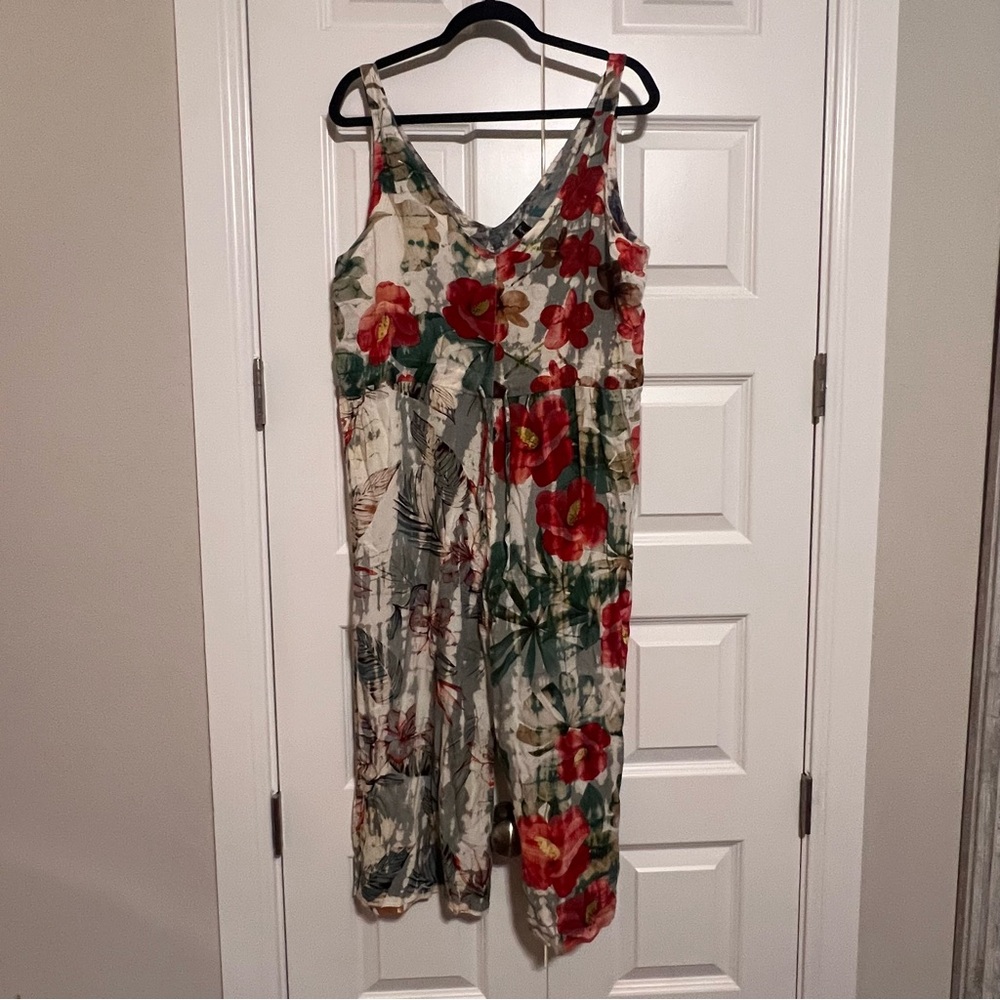 Sacred Threads Boho Floral Cropped Romper